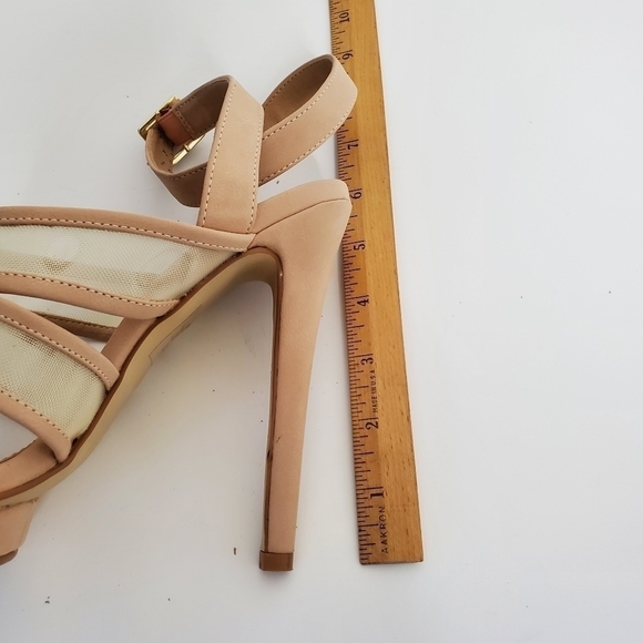 Colin Stuart Stiletto Sandals Mesh Panels Ankle Strap Neutral Size 9 - Picture 12 of 15